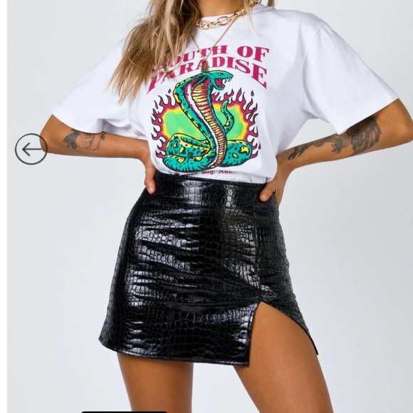 Princess Polly Dresses & Skirts - THE WREN MINI SKIRT BLACK CROC